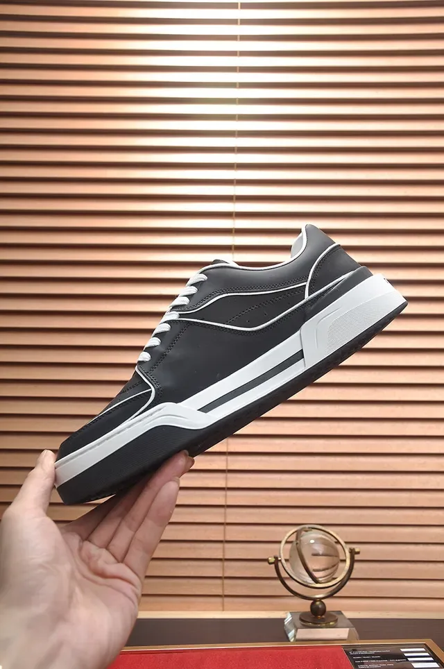 Black and White Contrast Piping Lifestyle Sneaker 6