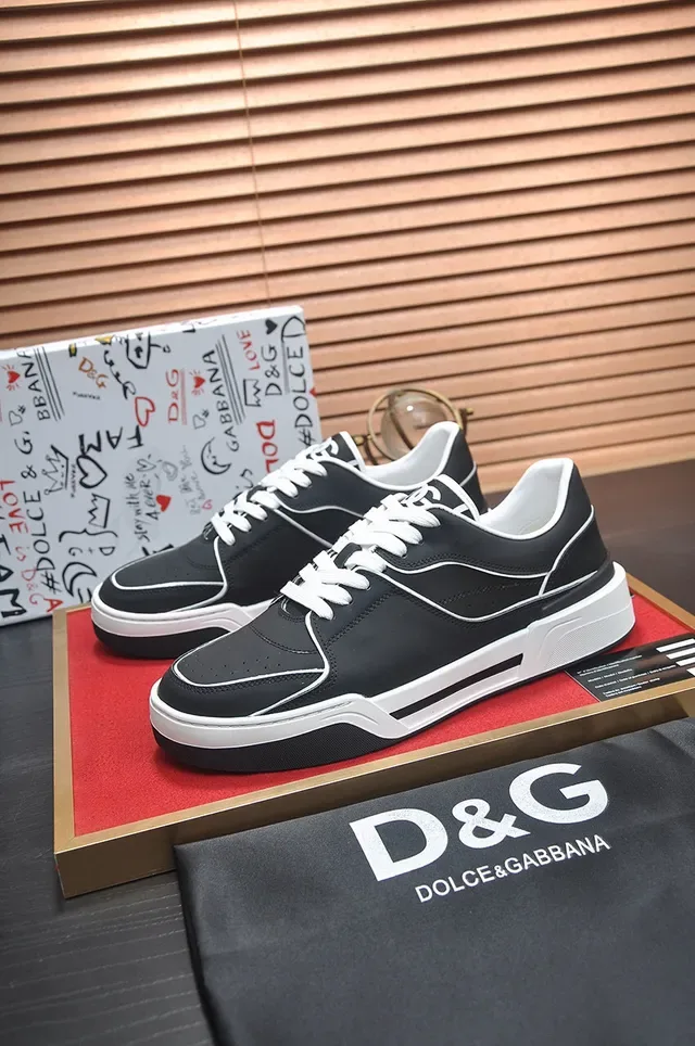 Black and White Contrast Piping Lifestyle Sneaker 7