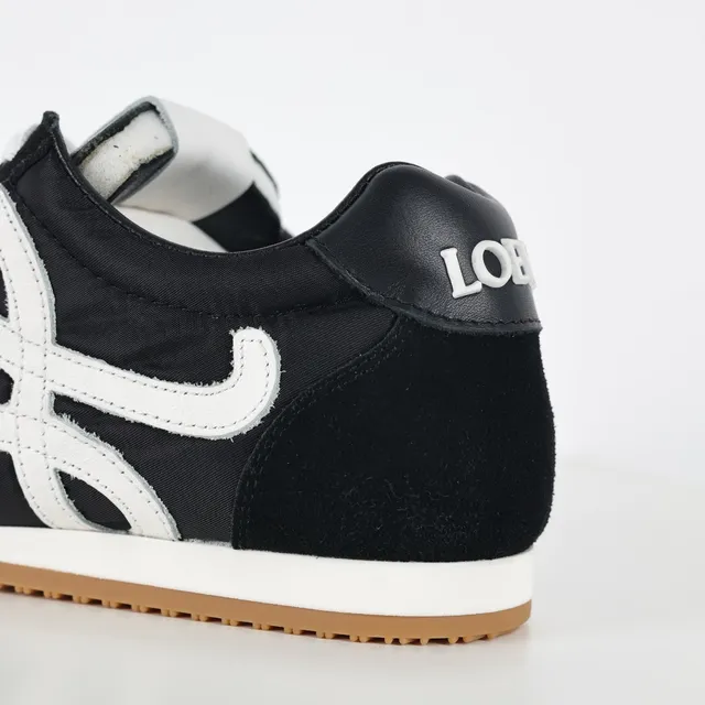 Black and White Monogram Logo Low-Top Lifestyle Sneakers 4