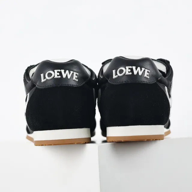 Black and White Monogram Logo Low-Top Lifestyle Sneakers 8