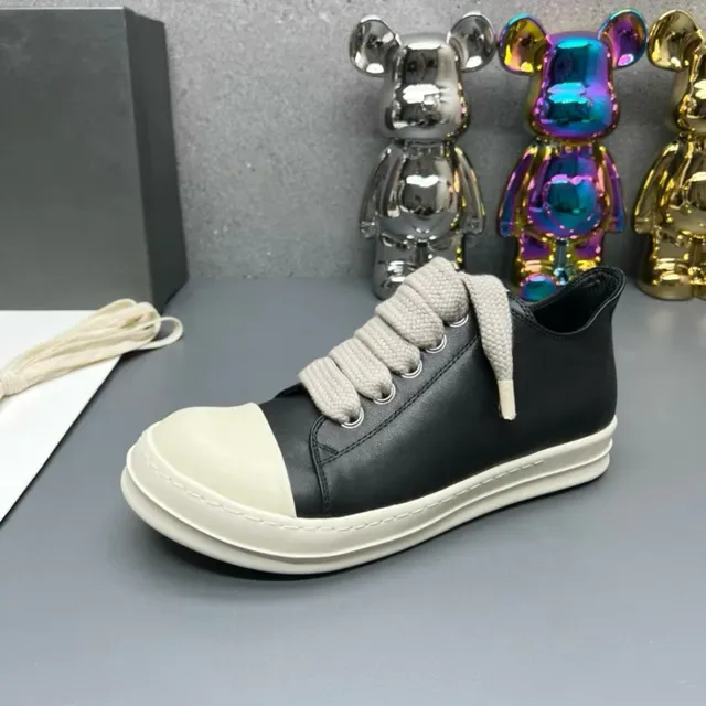 Black and White Platform Lifestyle Sneakers 4