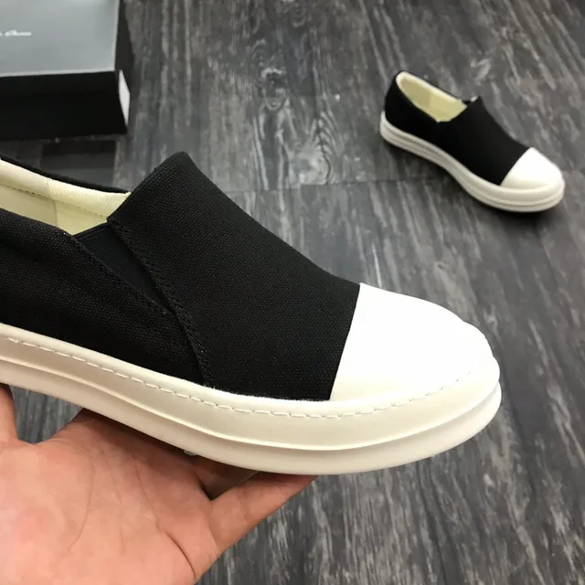 Black and White Slip-On Canvas Shoe 7