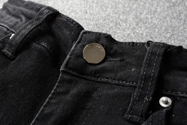 Black Distressed Ripped Slim-Fit Jeans 4