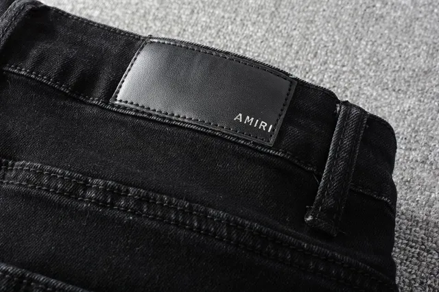Black Distressed Slim-Fit Jeans 2
