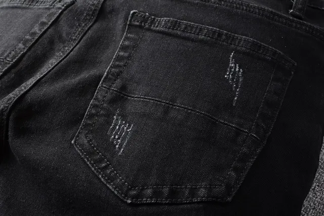 Black Distressed Slim-Fit Jeans 3