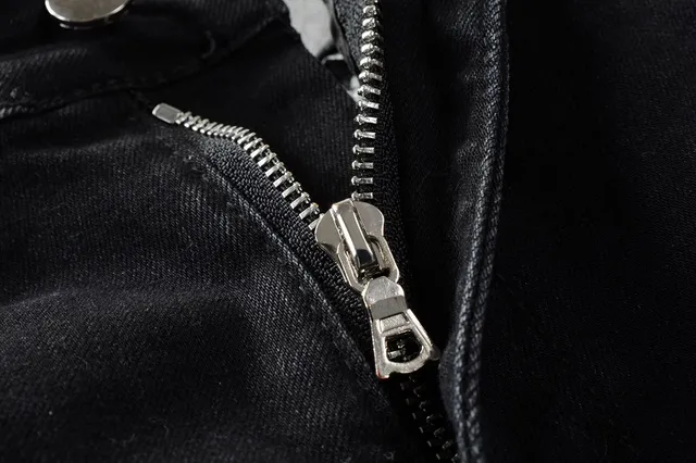Black Distressed Slim-Fit Jeans 8
