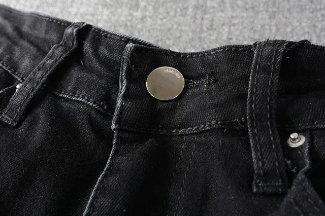 Black Distressed Slim-Fit Jeans 12