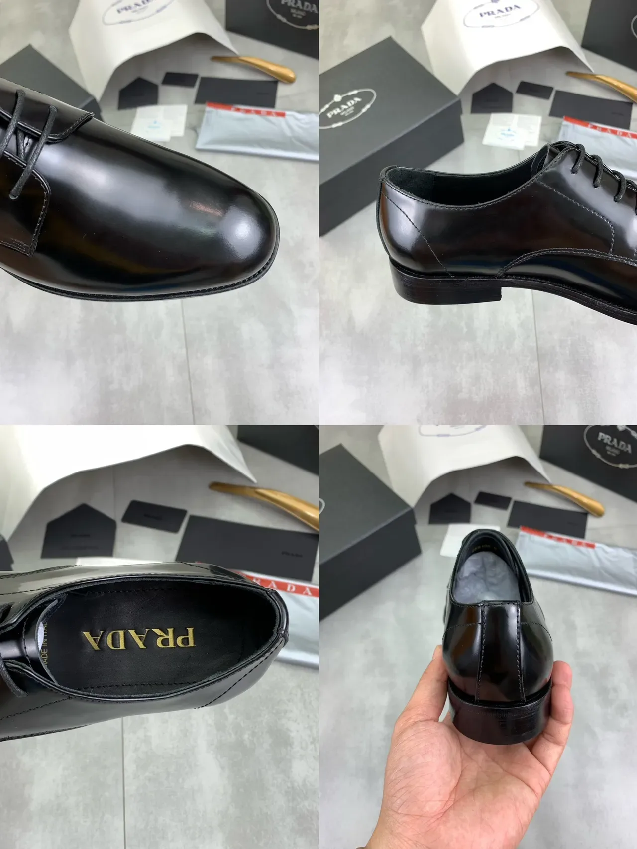 Zapatos Oxford negros brillantes con punta redonda 2