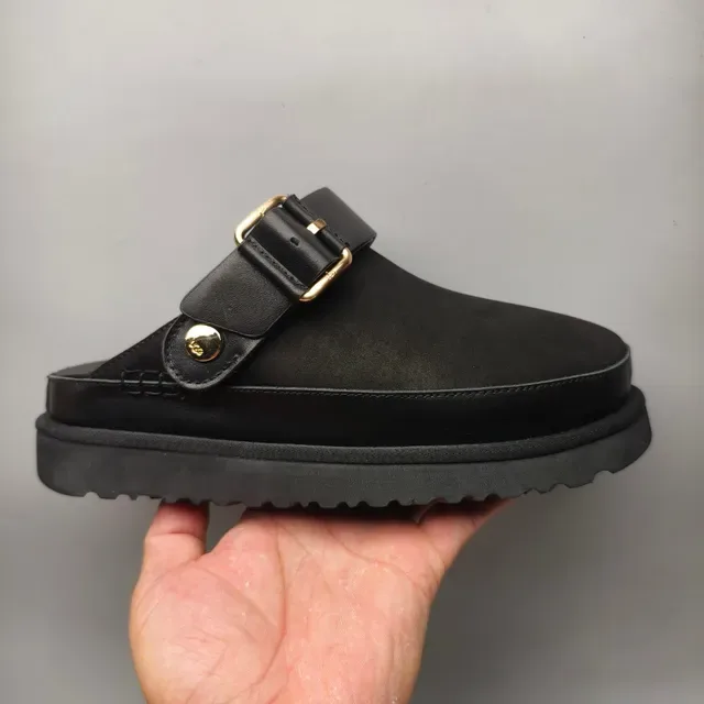 Black Gold Buckle Strap Platform Sole Casual Shoes 2