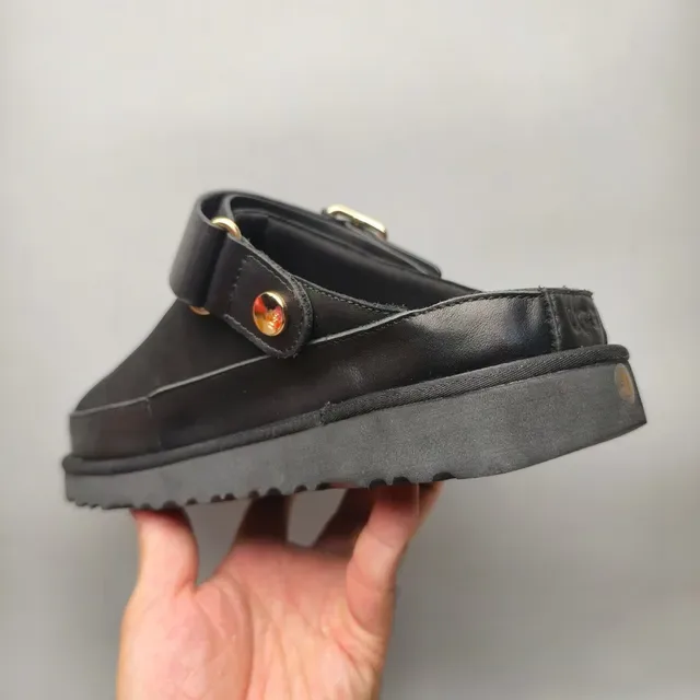 Black Gold Buckle Strap Platform Sole Casual Shoes 4
