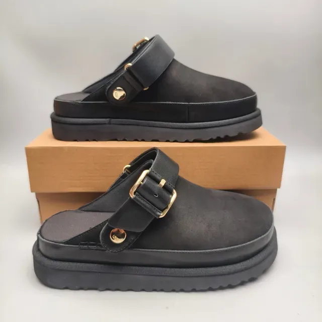 Black Gold Buckle Strap Platform Sole Casual Shoes 5