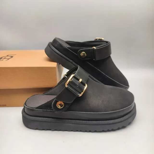 Black Gold Buckle Strap Platform Sole Casual Shoes 6