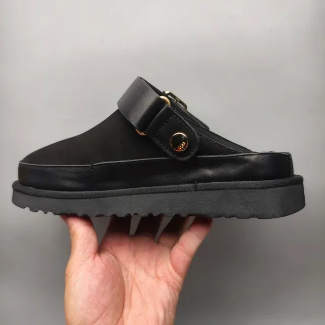 Black Gold Buckle Strap Platform Sole Casual Shoes 7
