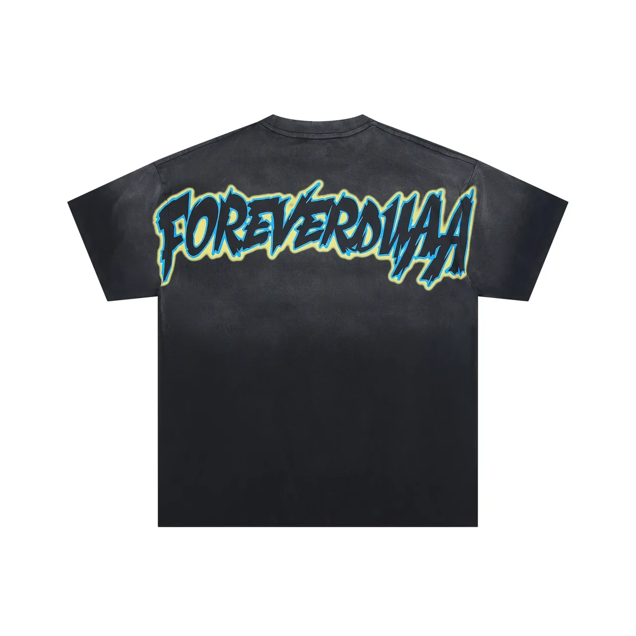 Black Graphic-Print Oversized Double-Sided Alien Theme T-Shirt 4