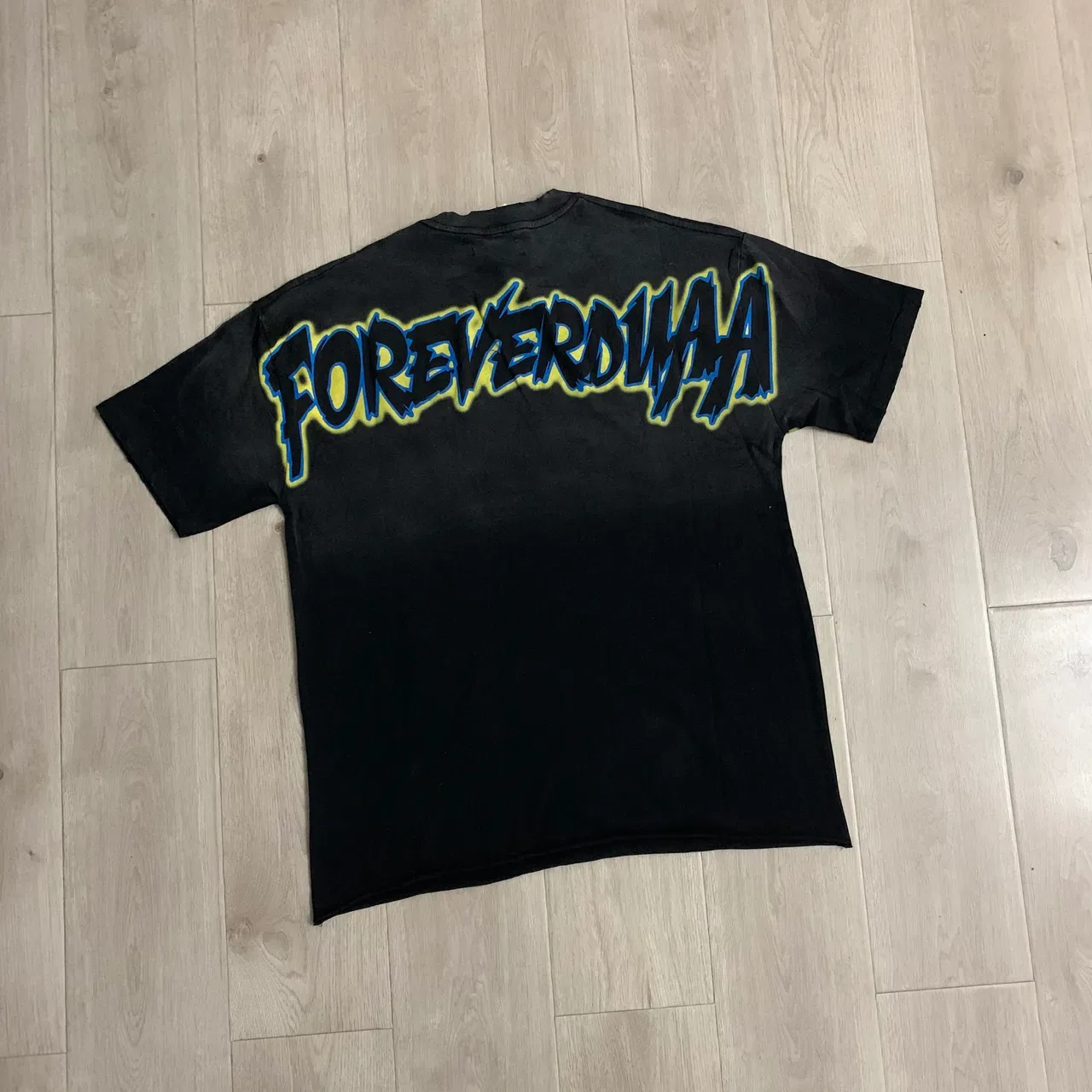 Black Graphic-Print Oversized Double-Sided Alien Theme T-Shirt 6