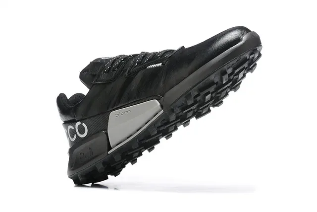 Black Gray Leather Upper Molded Midsole Lifestyle Sneakers 3