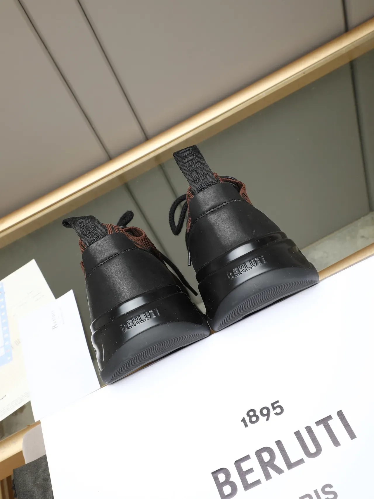 Black Knit Upper Sculpted Sole Lifestyle Sneaker 3