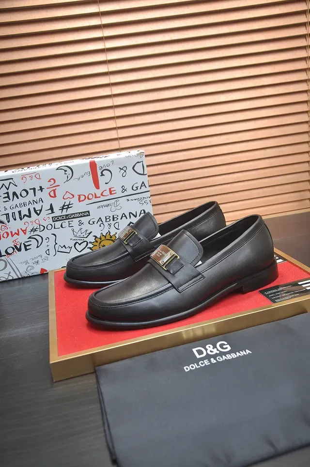 Black Leather Buckle Strap Loafer 4