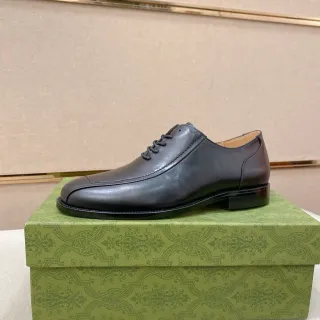 Black Leather Cap Toe Oxford Shoes