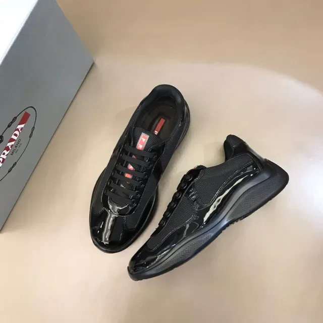 Black Mixed-Material Patent Leather and Mesh Lifestyle Sneaker 8