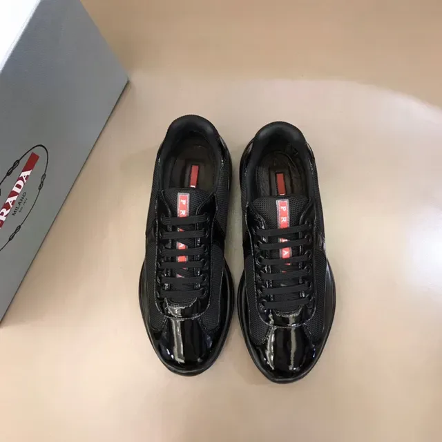 Black Mixed-Material Patent Leather and Mesh Lifestyle Sneaker 9