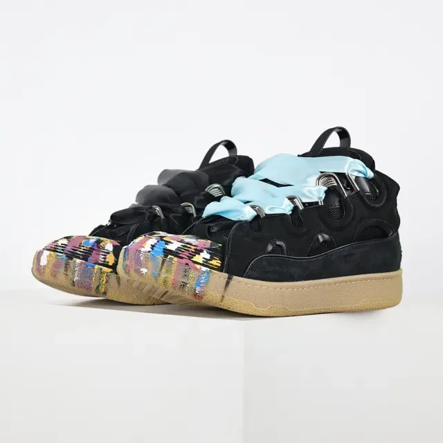 Black Multicolor Paint-Splatter High-Top Lifestyle Sneakers 1