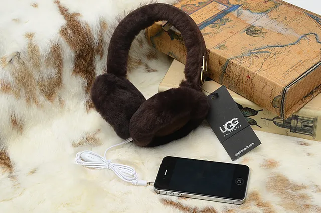 Black Orange Plush Fur-Lined Foldable Headband Over-ear Headphones 7
