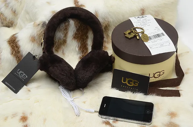Black Orange Plush Fur-Lined Foldable Headband Over-ear Headphones 8