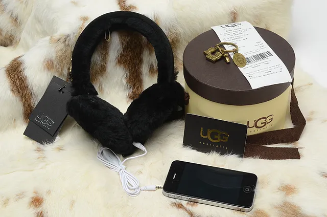 Black Orange Plush Fur-Lined Foldable Headband Over-ear Headphones 18