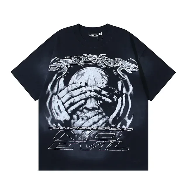 Black Oversized Double-Sided Graphic Print T-Shirt 2