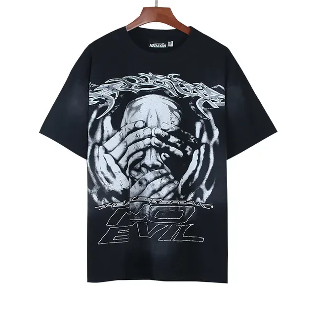 Black Oversized Double-Sided Graphic Print T-Shirt 5