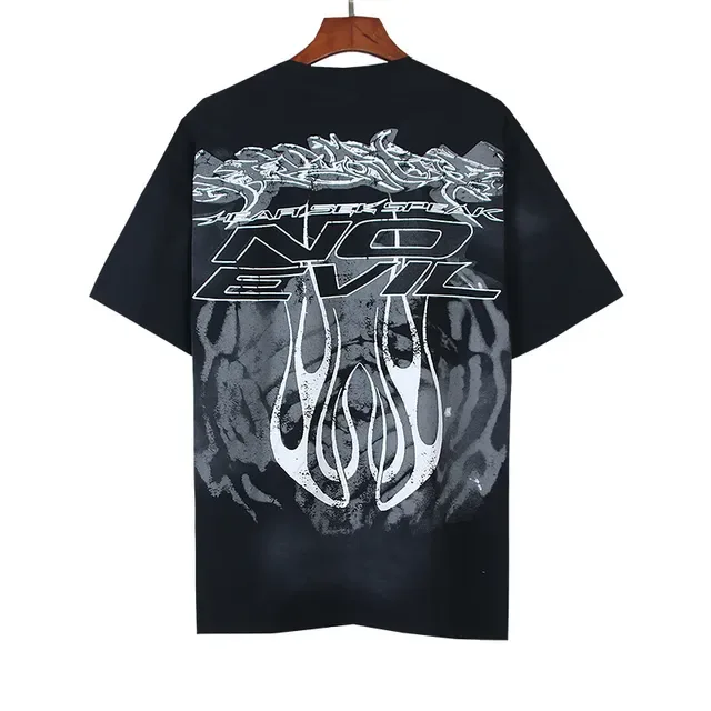 Black Oversized Double-Sided Graphic Print T-Shirt 6