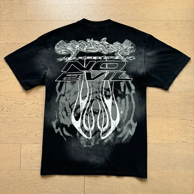 Black Oversized Double-Sided Graphic Print T-Shirt 10