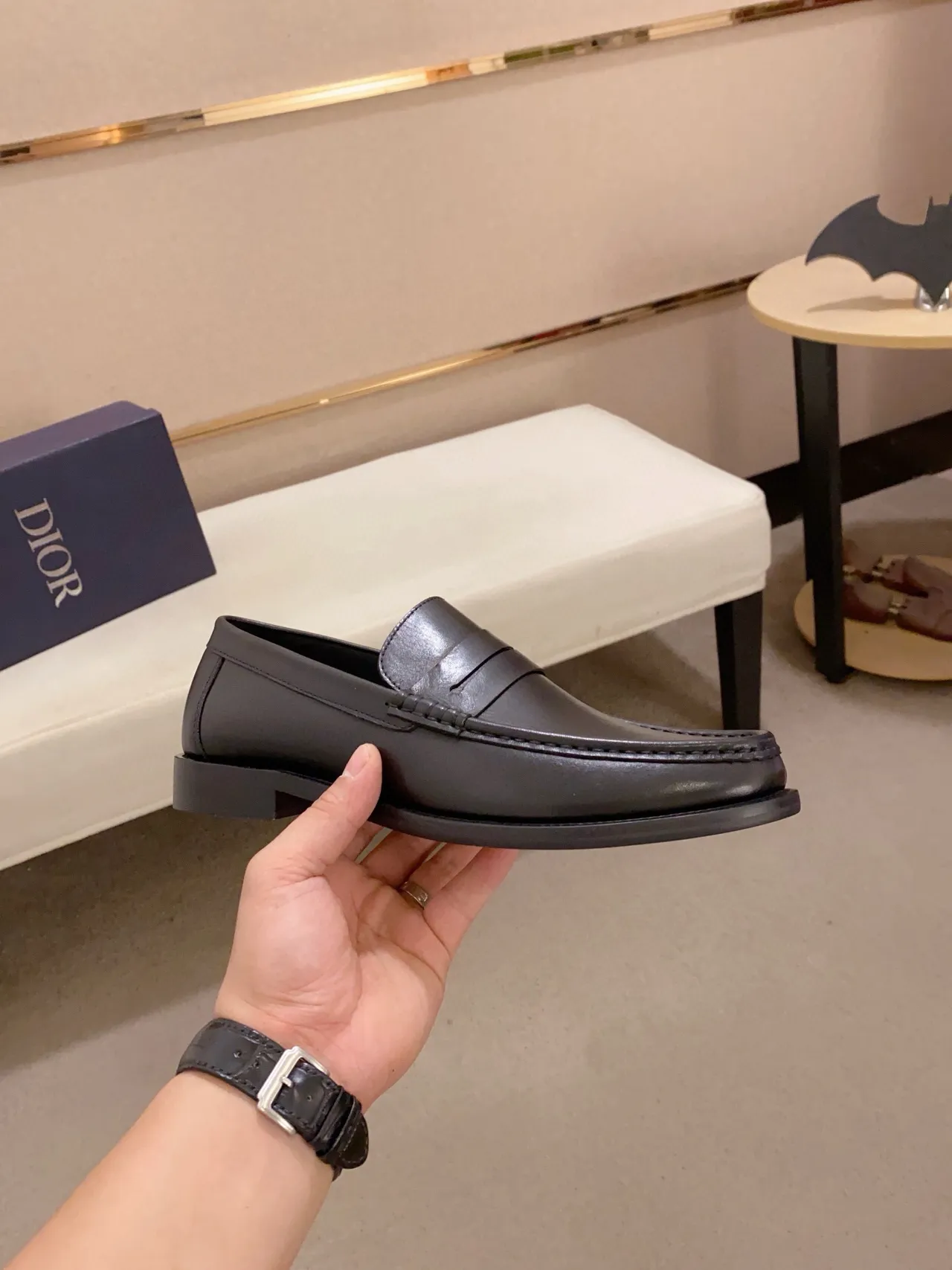 Black Penny Moc-Toe Stitching Loafer 4