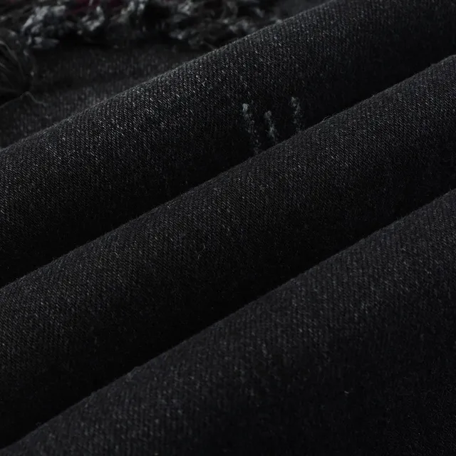Black Purple Slim-Fit Distressed Jeans 2
