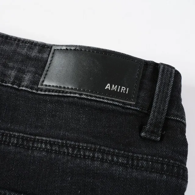 Black Purple Slim-Fit Distressed Jeans 4