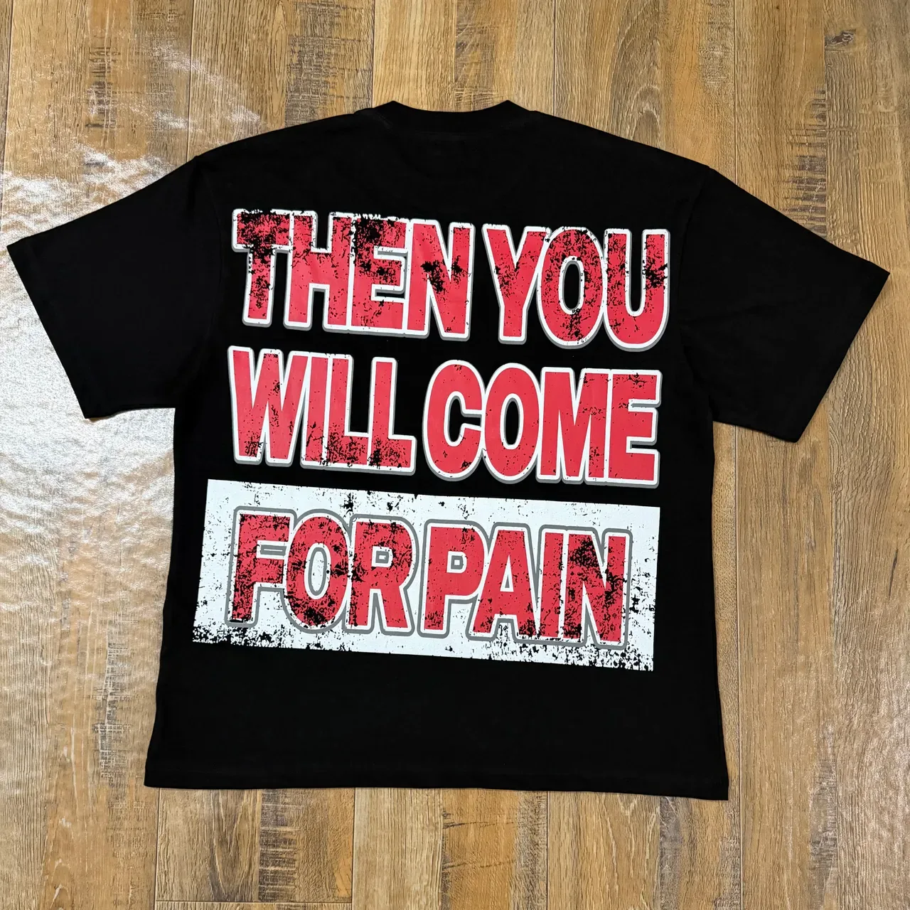Black Red Graphic-Print Oversized Fit T-Shirt 2