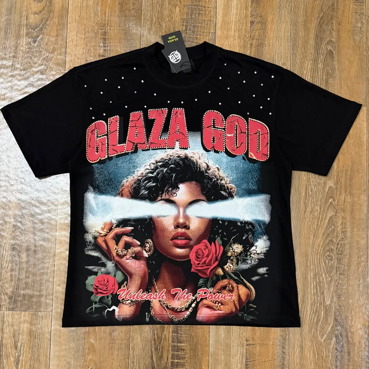 Black Red Graphic-Print Oversized Fit T-Shirt 3
