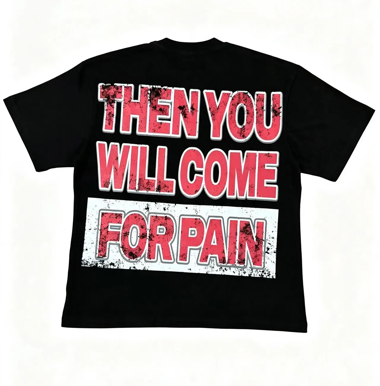 Black Red Graphic-Print Oversized Fit T-Shirt 5