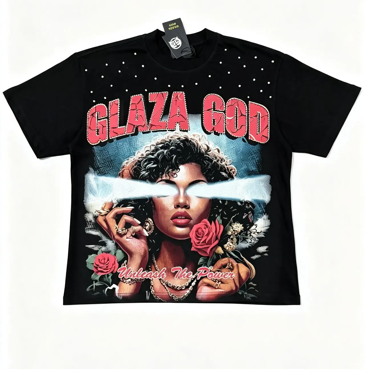 Black Red Graphic-Print Oversized Fit T-Shirt 6