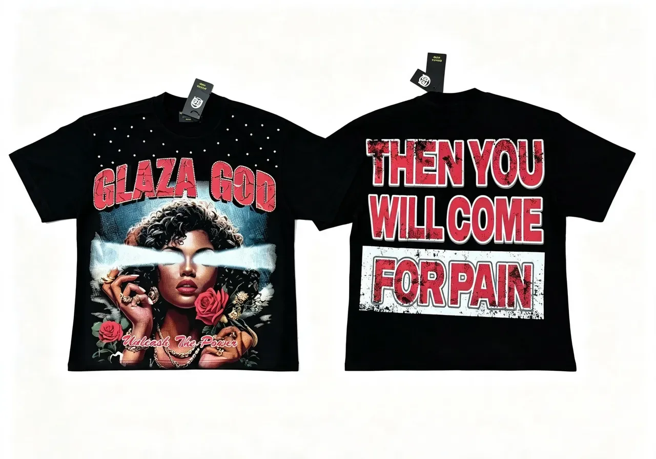 Black Red Graphic-Print Oversized Fit T-Shirt 7