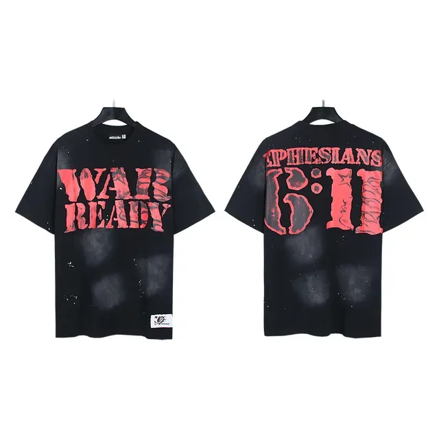 Black Red Oversized Fit Distressed Graphic Print Top 4