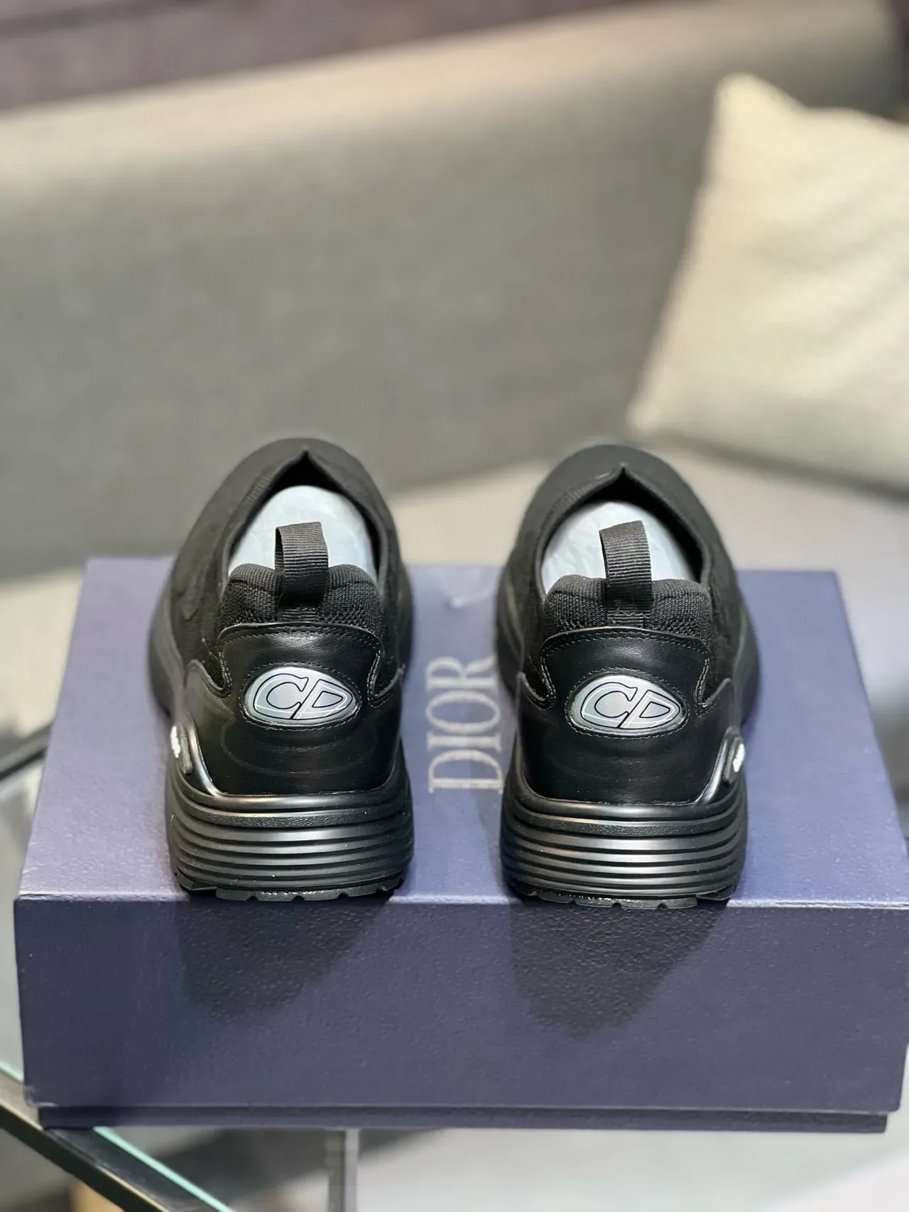 Black Slip-On Knit Sneakers 2