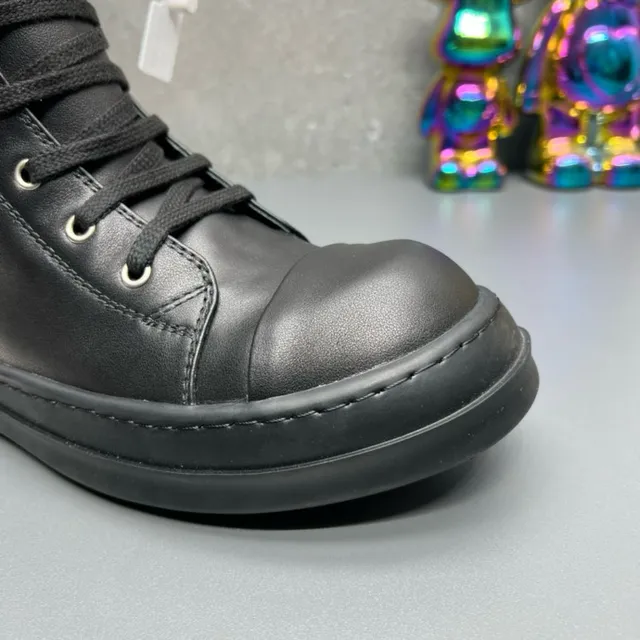 Black Smooth Leather Upper Side Zipper Closure Ankle Boots 3