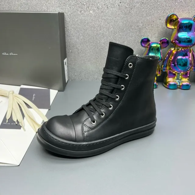 Black Smooth Leather Upper Side Zipper Closure Ankle Boots 8