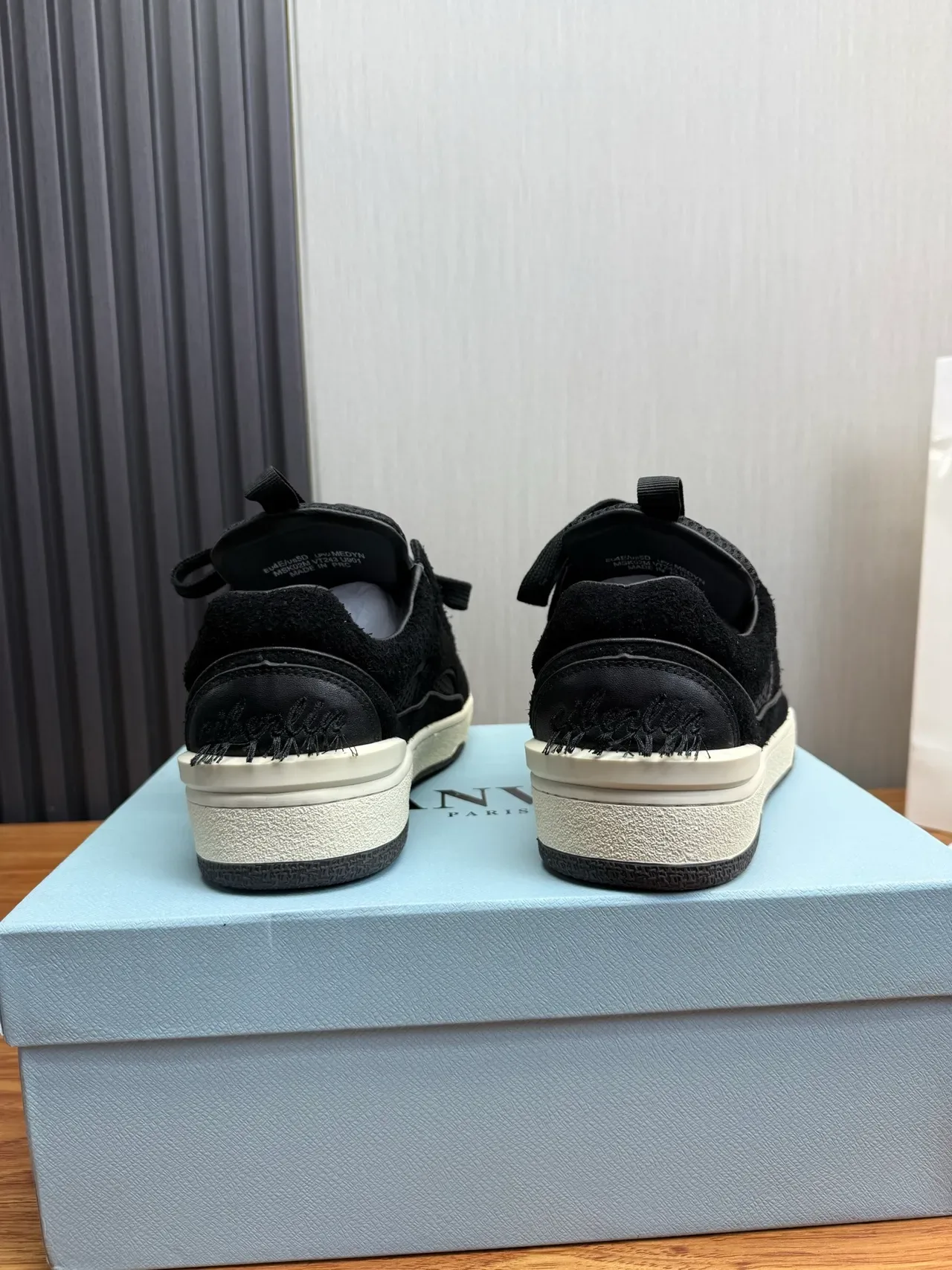 Black Suede and Leather Low-Top Lifestyle Sneaker 2
