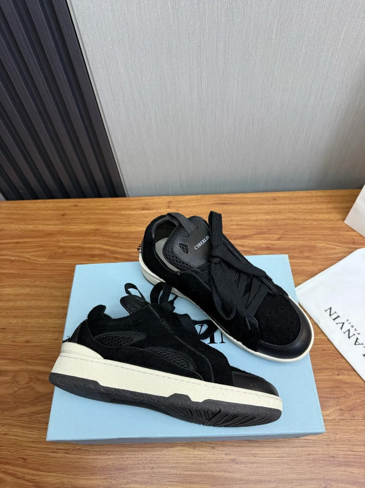 Black Suede and Leather Low-Top Lifestyle Sneaker 6