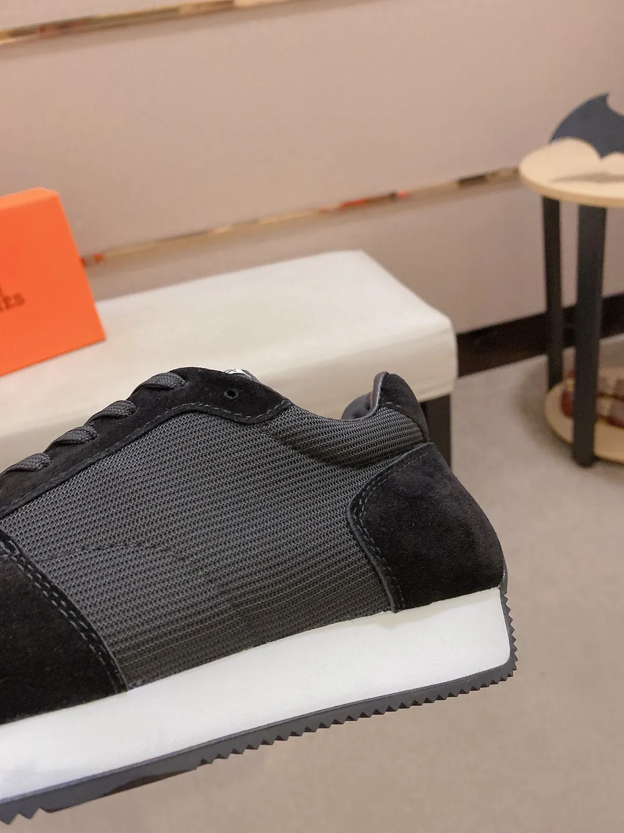 Black Suede and Mesh Low-Top Lifestyle Sneaker 7