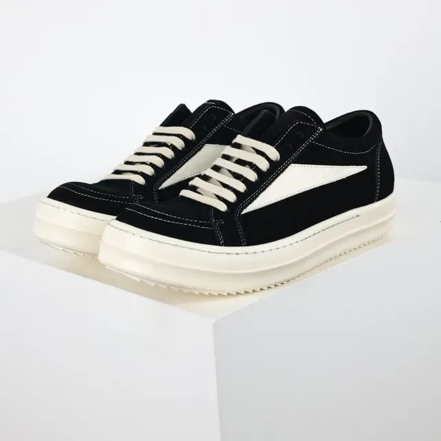 Black Suede Low-Top Platform Sneaker 2