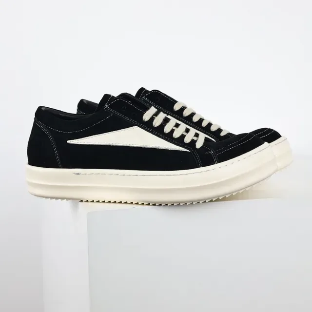 Black Suede Low-Top Platform Sneaker 3